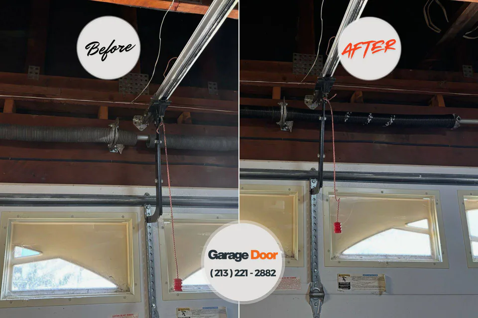 Before and after: garage door repair Schlusser, PA